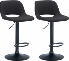 2er Set Barhocker Camden Stoff schwarz - schwarz