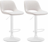 2er Set Barhocker Camden Stoff weiß - creme