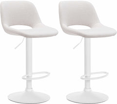 2er Set Barhocker Camden Stoff weiß - creme