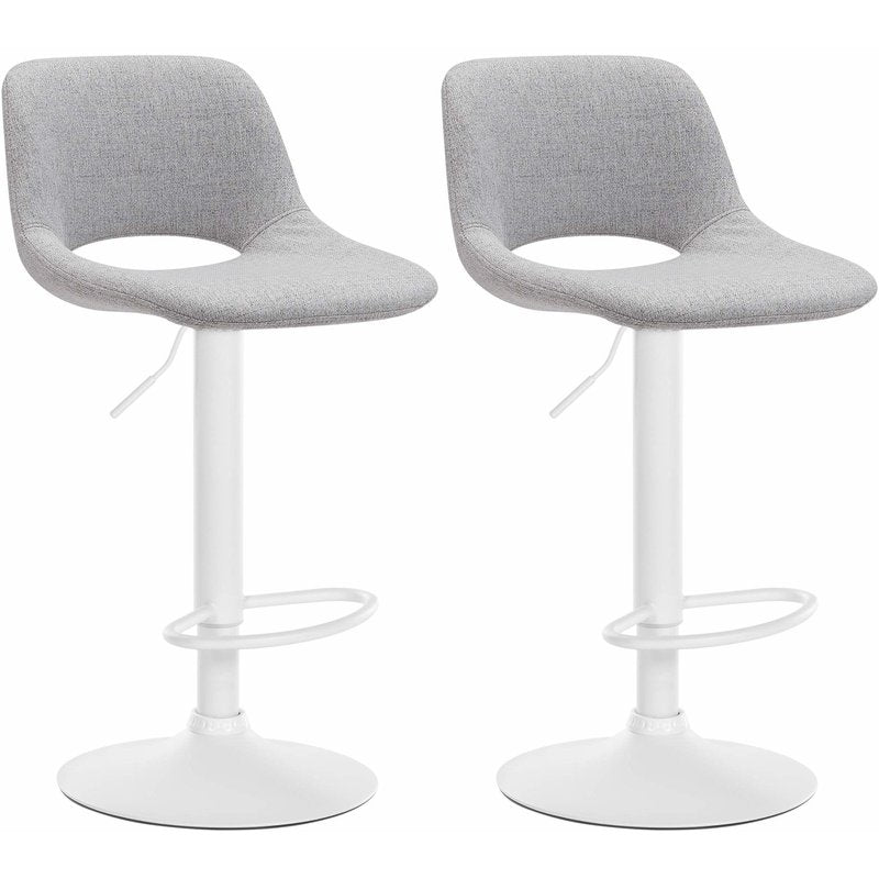 Set di 2 barhocker Camden in stoffa grigia, moderni e confortevoli, ideali per casa, bar o cucina.