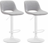 2er Set Barhocker Camden Stoff wei� - hellgrau