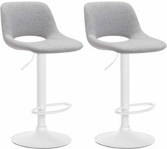 2er Set Barhocker Camden Stoff wei� - hellgrau