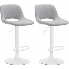 Set di 2 barhocker Camden in stoffa grigia, moderni e confortevoli, ideali per casa, bar o cucina.