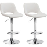 Set di 2 barhocker Camden in velluto crema con base cromata, eleganti e comodi per cucina o bar.