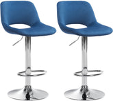 2er Set Barhocker Camden Samt chrom - blau