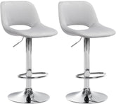 2er Set Barhocker Camden Samt chrom - hellgrau