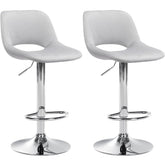 Set di 2 barhocker Camden in velluto cromato grigio chiaro, eleganti e comodi per cucina o home bar.