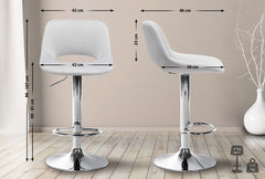 2er Set Barhocker Camden Samt chrom - hellgrau