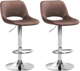 2er Set Barhocker Camden Samt chrom - braun