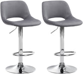 2er Set Barhocker Camden Samt chrom - dunkelgrau