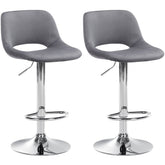 Set di 2 barhocker Camden in velluto grigio scuro con base cromata, eleganti e confortevoli per la casa.
