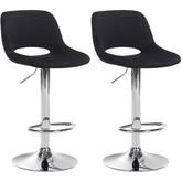 Set di 2 barhocker Camden in velluto nero con struttura cromata, eleganti e confortevoli per cucina e bar.