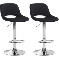 2er Set Barhocker Camden Samt chrom - schwarz