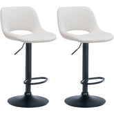 Set di 2 barhocker Camden in velluto nero e crema, eleganti e confortevoli per la tua casa o cucina.