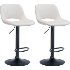 2er Set Barhocker Camden Samt schwarz - creme
