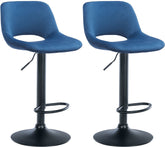 2er Set Barhocker Camden Samt schwarz - blau