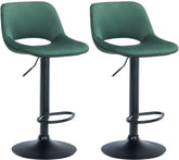 2er Set Barhocker Camden Samt schwarz - gr�n