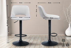 2er Set Barhocker Camden Samt schwarz - hellgrau