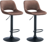2er Set Barhocker Camden Samt schwarz - braun