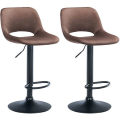 2er Set Barhocker Camden Samt schwarz - braun
