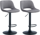 2er Set Barhocker Camden Samt schwarz - dunkelgrau