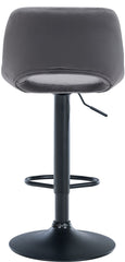 2er Set Barhocker Camden Samt schwarz - dunkelgrau