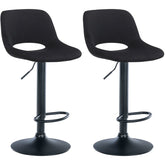 Set di 2 barhocker Camden in velluto nero, eleganti e comodi, ideali per cucina e bar domestico.