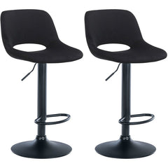 2er Set Barhocker Camden Samt schwarz - schwarz