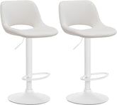 2er Set Barhocker Camden Samt wei� - creme