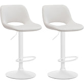 Set di 2 barhocker Camden in velluto bianco crema, eleganti e confortevoli per casa e cucina.