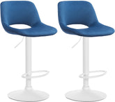 2er Set Barhocker Camden Samt wei� - blau