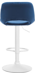 2er Set Barhocker Camden Samt wei� - blau