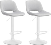 2er Set Barhocker Camden Samt wei� - hellgrau