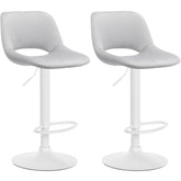 Set di 2 barhocker Camden in velluto grigio chiaro, eleganti e comodi, ideali per cucina e casa.