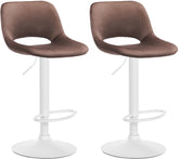 2er Set Barhocker Camden Samt wei� - braun