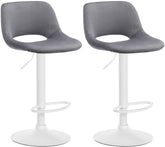 2er Set Barhocker Camden Samt wei� - dunkelgrau