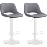 Set di 2 barhocker Camden in velluto grigio scuro, eleganti e comodi per cucina e bar.