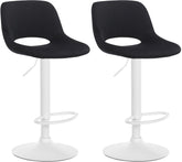2er Set Barhocker Camden Samt wei� - schwarz