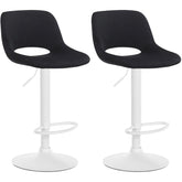 Set di 2 barhocker Camden in velluto bianco e nero, eleganti e confortevoli per cucina o casa bar.