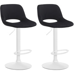 2er Set Barhocker Camden Samt wei� - schwarz