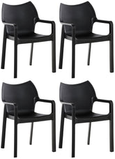 4er Set Stuhl Diva - schwarz
