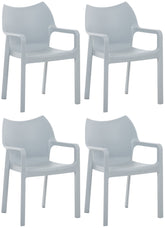 4er Set Stuhl Diva - hellgrau