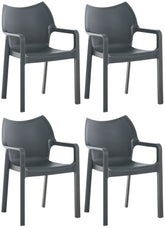 4er Set Stuhl Diva - dunkelgrau