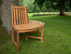 Baumbank Male 206cm halbrund mit Rückenlehne - braun