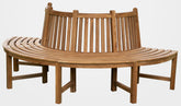 Baumbank Male 206cm halbrund mit Rückenlehne - braun