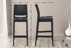 4er Set Barhocker Maya - schwarz