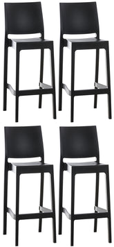 4er Set Barhocker Maya - schwarz