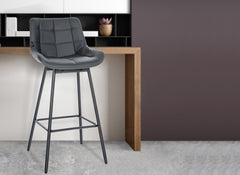 Barhocker Weston Schwenkbar Kunstleder - grau