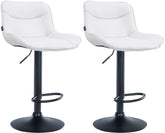 Set di 2 sgabelli da bar Vonore in similpelle nera e bianca, design moderno e regolabile in altezza.