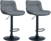 Set di 2 sgabelli da bar Vonore in similpelle nera e grigia, regolabili in altezza, design moderno e funzionale.
